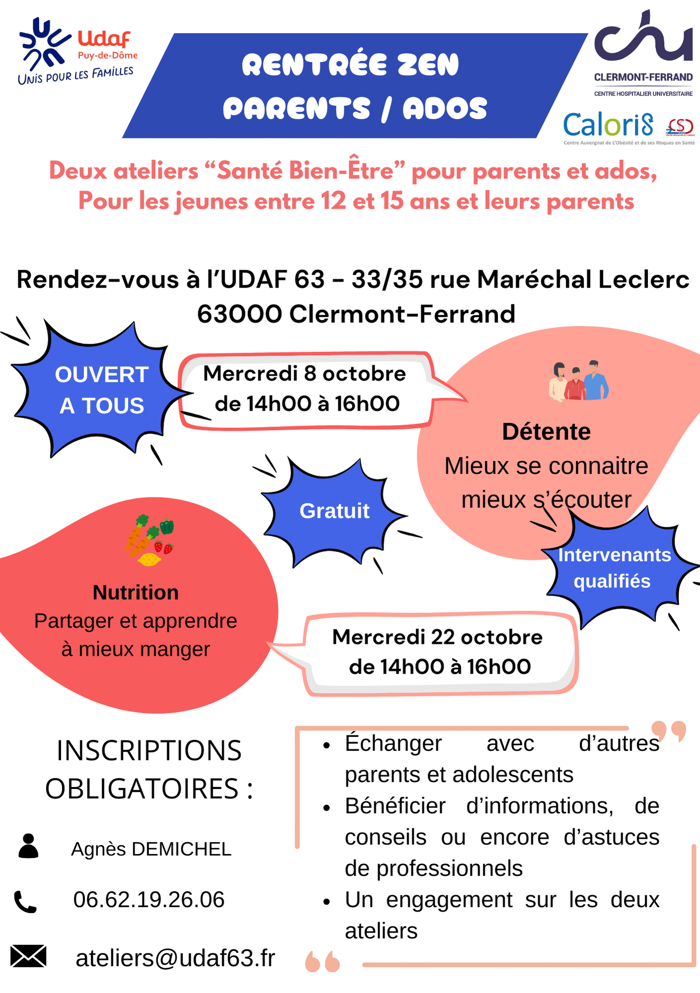 Atelier parents -adolescents en lien avec l’UDAF