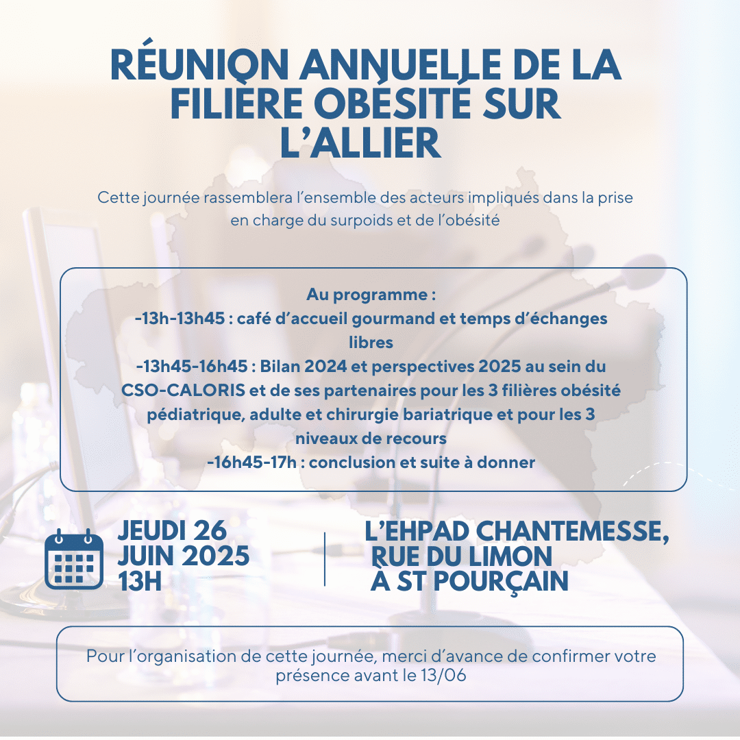 Réunion annuelle de la filière obésité sur l’Allier – 26/06/25