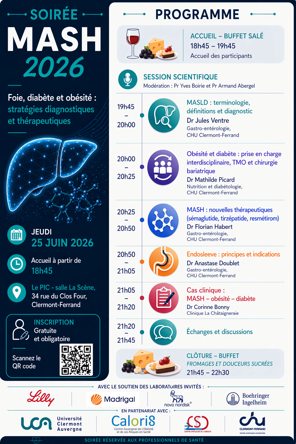 « SOIREE MASH : Foie, diabète et obésité : options diagnostiques et thérapeutiques en 2026 »